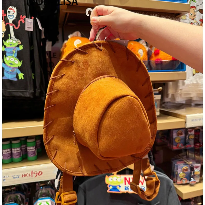 Cartoon Toy Story Fashion Retro Embroidery Woody Hat Backpack Cute Anime Creative Fun Style Backpack Birthday Gift for Girls