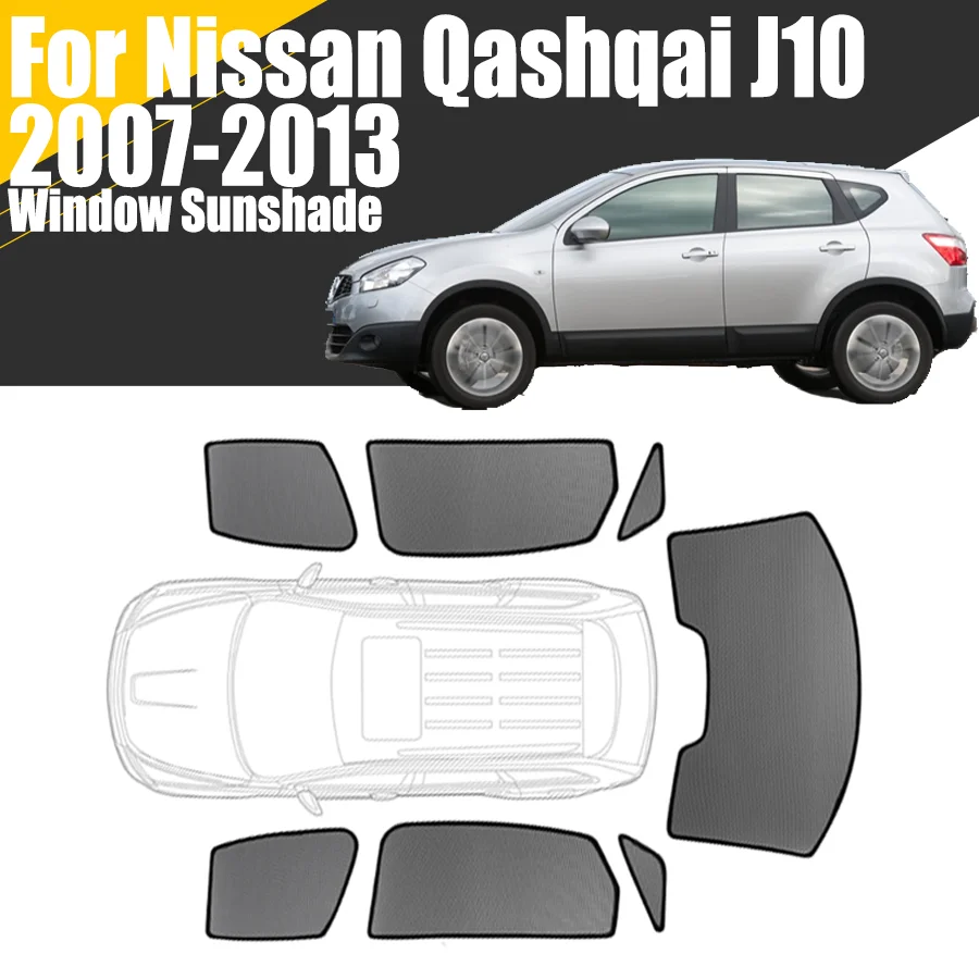 Custom Magnetic Car Window Sunshade For Nissan Qashqai J10 2007-2013 Curtain Mesh Front Windshield Frame Curtain