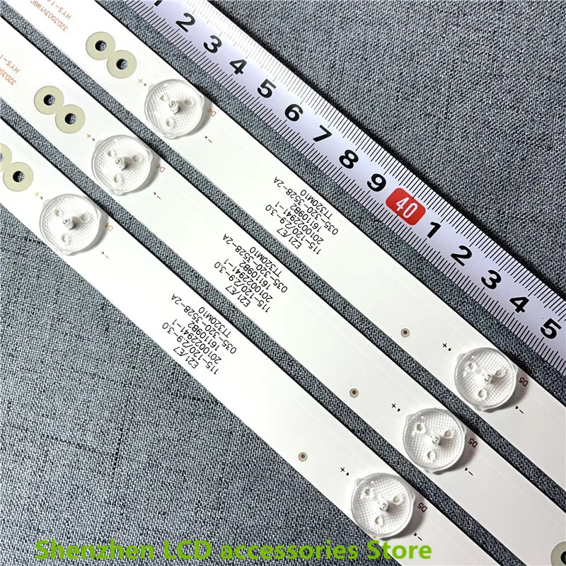 3個ledストリップatvio 32 ''テレビ0D32D06-ZC21FG-05 OD32D06-ZC21FG-05 6S1P 303TT320038 ATV-32 3v 575ミリメートル6LED ledバックライトストリップ