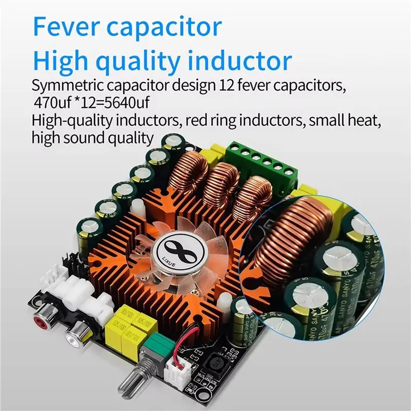 【PUBLICITY】2X TDA7498E 2.0 High Power Digital Power Amplifier Board 160Wx2 Stereo Amplifier Board Support BTL 220W With Cooling - view 6