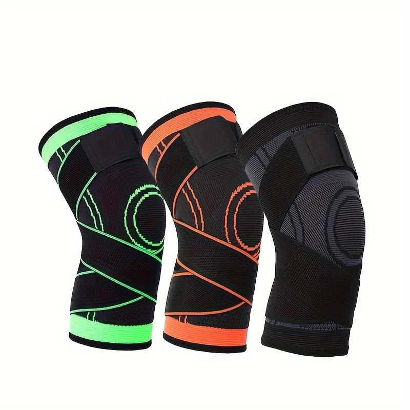 1pc Sports Knee Pad Men Pressurized Elastic Knee Pad Support Fitness Gear Basketball Volleyball Brace Tennis Cycling Protector