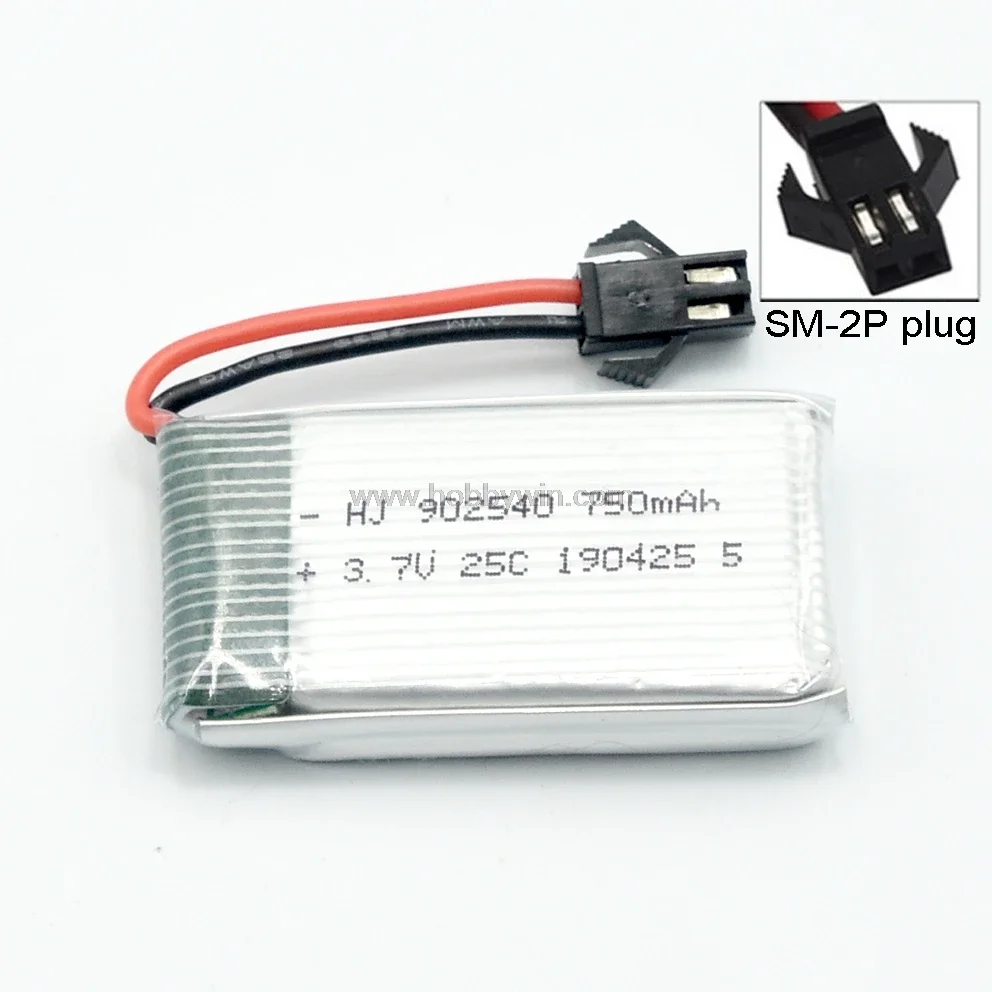 2p 3.7V 1S 750mAh 25C LiPo แบตเตอรี่ SM-2P ปลั๊กสำหรับโดรนขนาดเล็ก FPV quaccopter โมเดล RC เฮลิคอปเตอร์เครื่องบิน