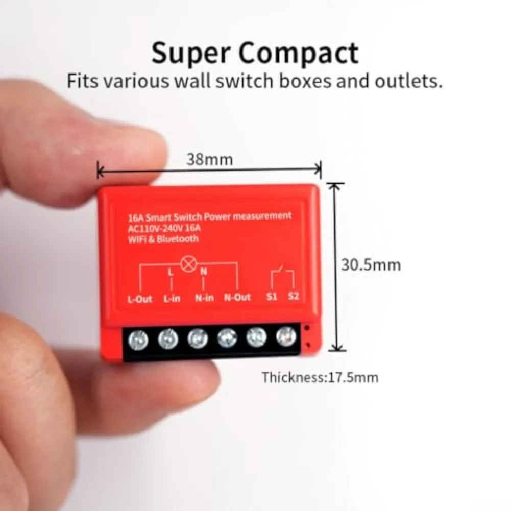 

Remote Control Smart WiFi Switch Module for Electric Breaker with Energy Meter and Easy Wall Switch Installation