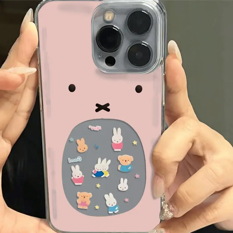 Kawaii Miffy Rabbit Suitable for Iphone 14/15/16, Apple 13/12/11 Phone Case Soft Shell All Inclusive Girl Gift Toys