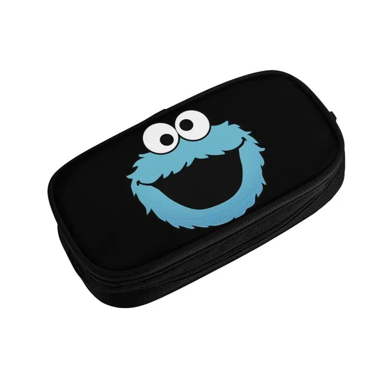 Imagem -03 - Cookie Monster Pencil Case para Meninos e Meninas Grande Capacidade Pen Box Bolsa Acessórios Escolares Sesames Street Personalizado