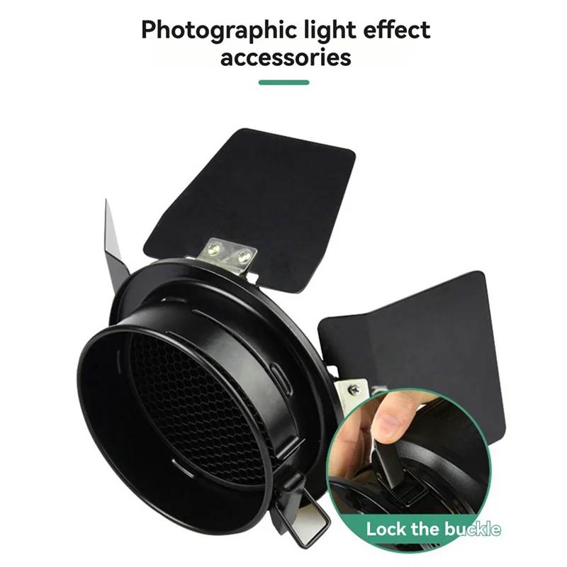 

AU61-Godox BD-04 Barn Door With Honeycomb Grid And 4 Color Gel Filter For Bowen Standard Reflector Photography Accessory