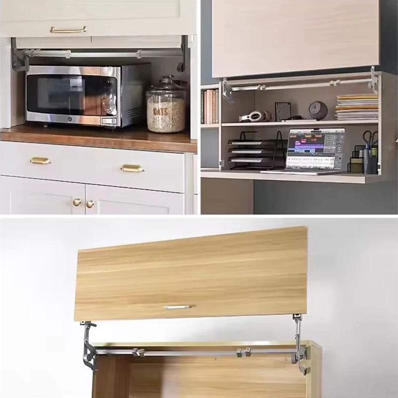 Kitchen furniture cabinet hinge folding flap lifting gas spring rod door hydraulic cover strut bi-fold support lifting system