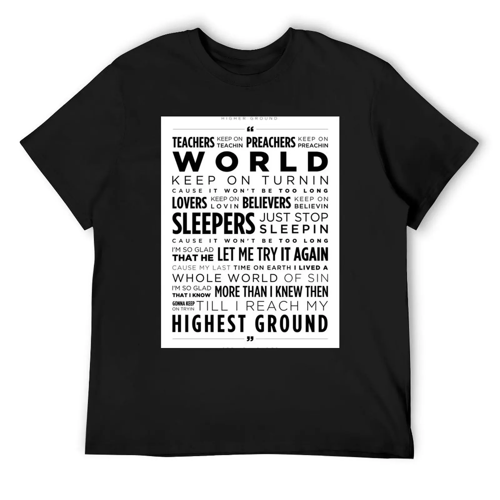 

Stevie Wonder Higher Ground T-Shirt oversizeds summer tops luxury designer quick-drying mens t shirt