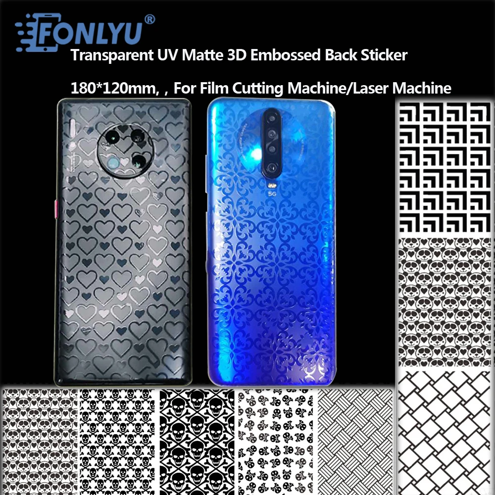 FONLYU UV Matte 3D Embossed Transparent Back Protective Film Phone Rear Skin Cover For Tuoli Hydrogel Sheet Cutting Machine