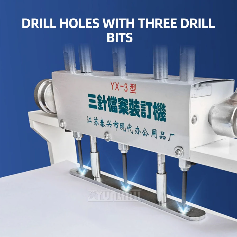 File Binding,Modern Three-Needle Personnel File Binding Machine, Three-Hole Punch, Manual Hole Punch