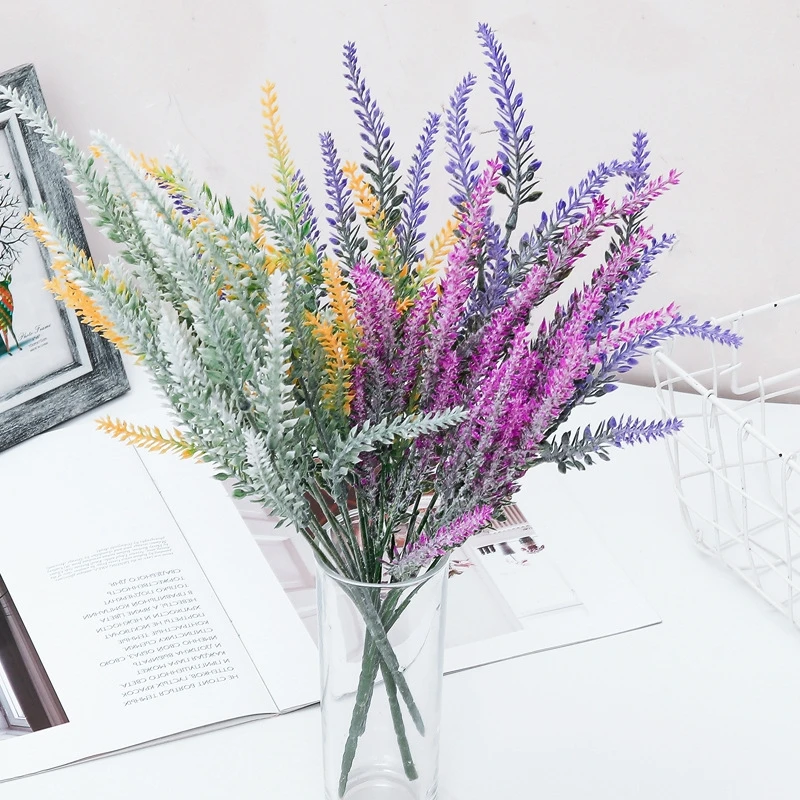 Украшение из искусственных цветов, 5 шт., искусственный букет лаванды, романтический прованс, домашний декор, свадебная ваза в скандинавском стиле для хранения