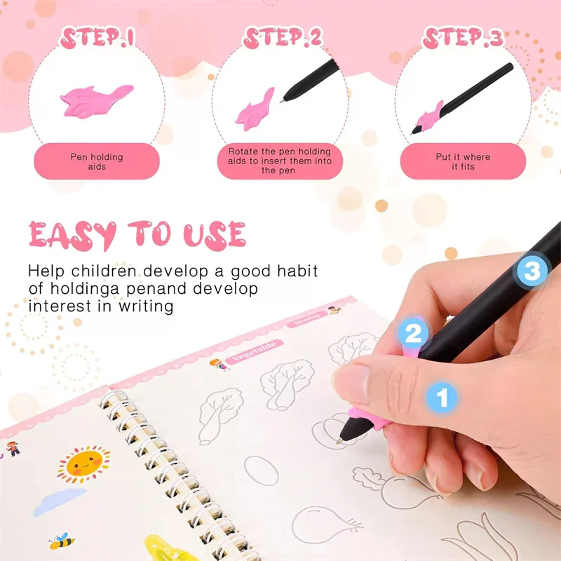 Preschool Grooved Handwriting Practice Book, Reusable Grooved Writing Books,Handwriting Book Practice For Kids