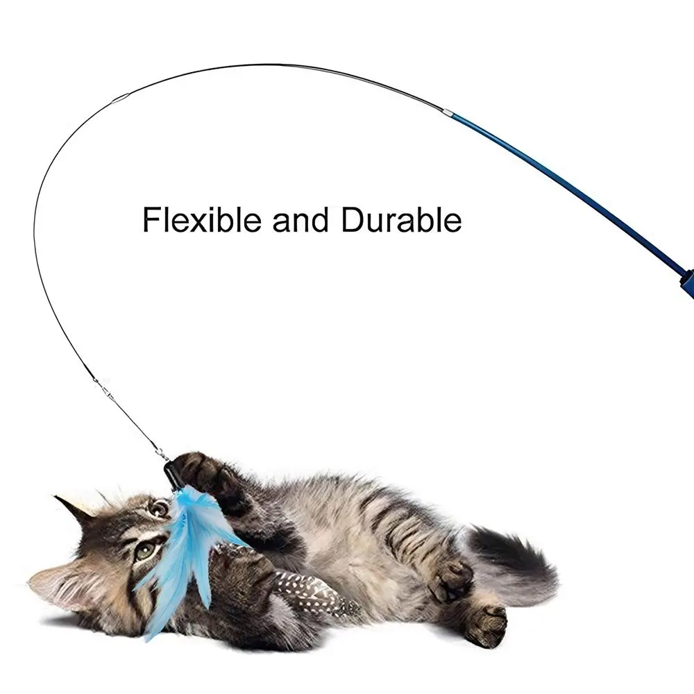 Durable 3-section Cat Teaser Wands Interactive Funny Kitten Teaser Stick Catcher Teaser Rod Cat Accesorios