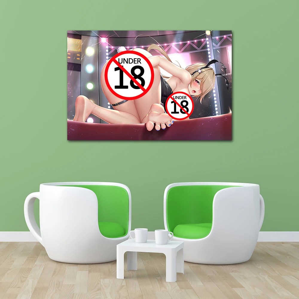 Sexy Blonde Girl Barefoot Beauty Modern Wall Art Adult Anime Painting Canvas Posters and Prints For Home Bedroom Decor