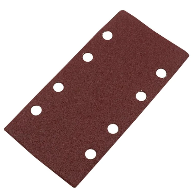 8 Hole Flocking Sandpaper Rectangular Self-adhesive Polishing Angle Grinder Sandpaper Hook and Loop Pads Woodworking