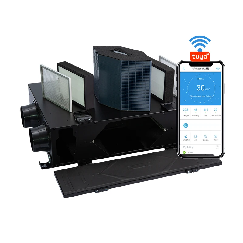 Sistema meccanico per apparecchiature di ventilazione Erv con recupero di calore Mvhr