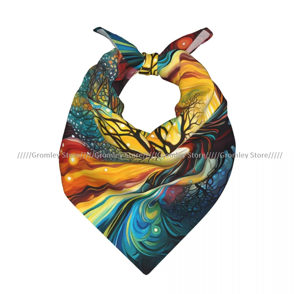 

Tree With Colorful Lights Square Scarf Ladies Casual Head Neck Wrap