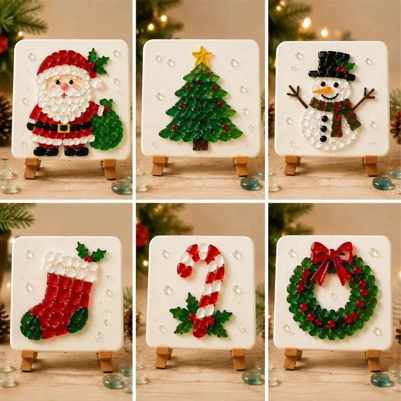 christmas decorations Acrylic Glass Mosaic Craft Kit, Handmade DIY Art Gift for home decorations and display