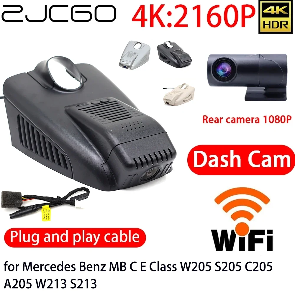 

ZJCGO 4K Car DVR Dash Cam Wifi Front Rear Camera 24h Monitor for Mercedes Benz MB C E Class W205 S205 C205 A205 W213 S213