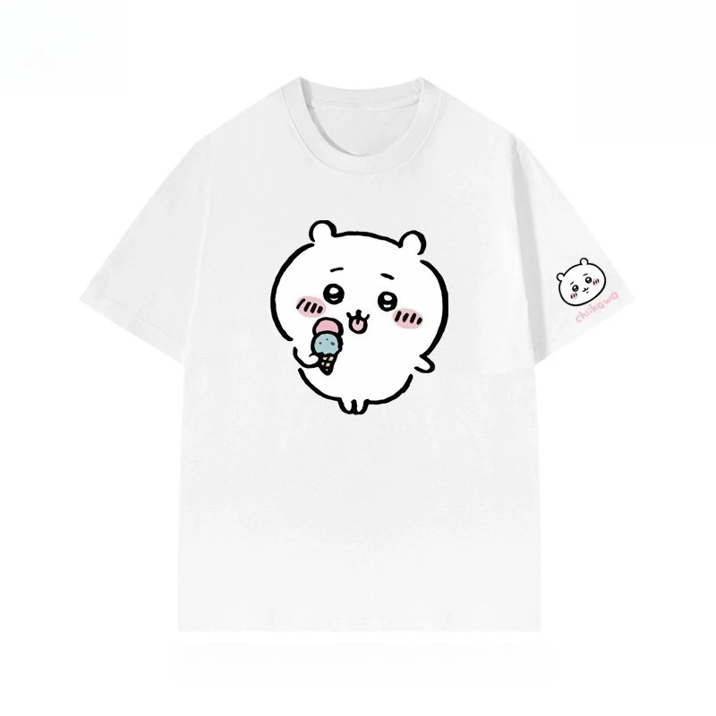 Chiikawa Cute Kawaii Anime Starry Tee Men's Women's Black Retro Cool Graphic Art Print Oversized Short Sleeve Streetwear Top