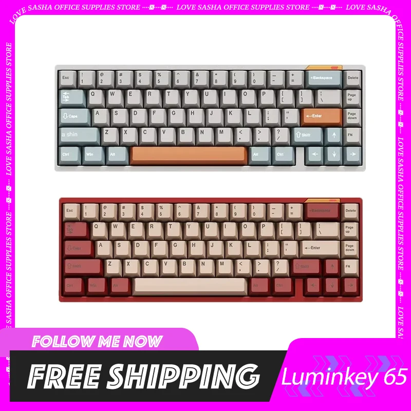 LUMINKEY 65 Customized Gaming Mechanical Keyboard Wireless 2.4g Bluetooth Tri-mode All Aluminum Shell Kit Finished Product Set