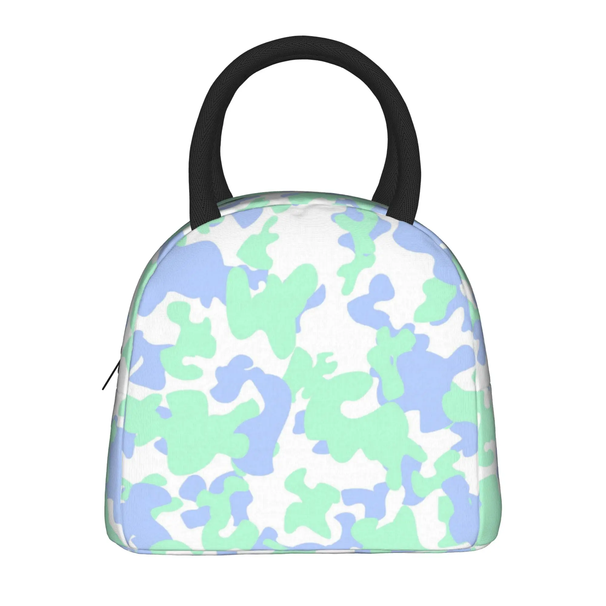 

Camo Camouflage Insulated Lunch Bags Thermal Bag Reusable,Meal Container Sea Texture Portable Tote Lunch Box Work Picnic