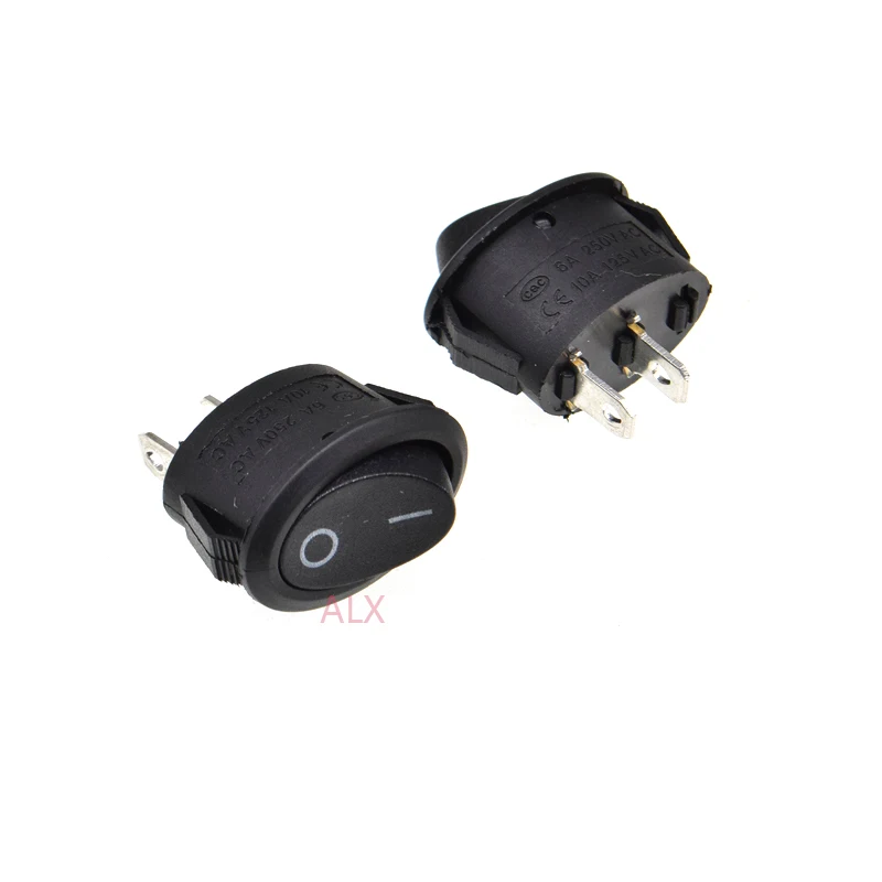 ellipse 2 PIN black Push Button rocker Switch ON/OFF   power switches 6A/250V 10A/125V 2pin