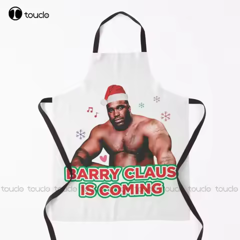New Barry Claus Is Coming - Well Endowed Man Black Guy Barry Wood, Funny Best Funny Gift For This Christmas Apron Custom Aprons