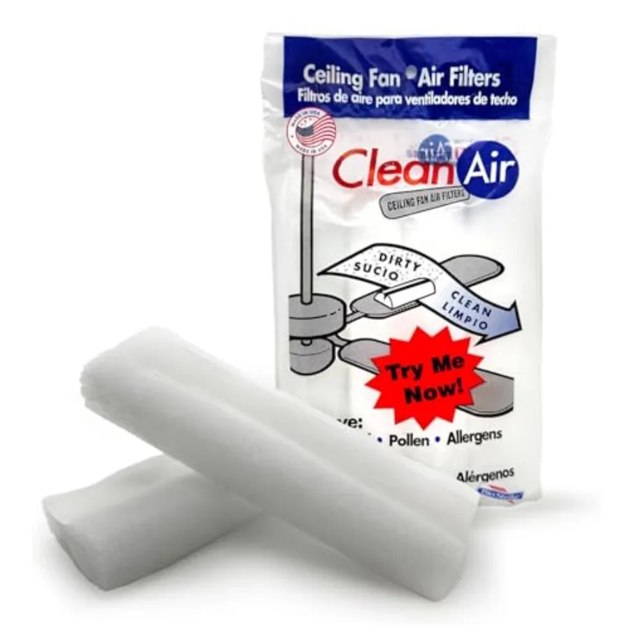 

Ceiling Fan Air Filters for Blades - Dust and Allergen Catcher - Peel and Stick, Universal Fit - Fan Blade Filter Air Purifier