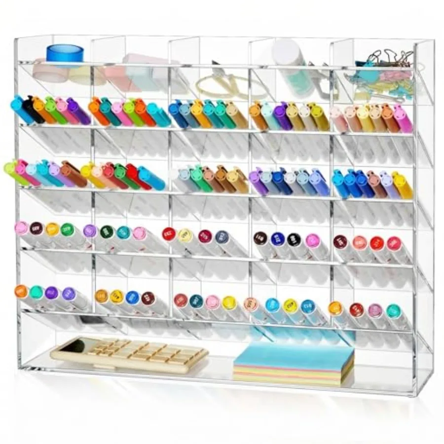 

Акриловый органайзер для ручек и маркеров на 300 штук, вертикальный держатель для маркеров, акриловая подставка для ручек для офисного стола