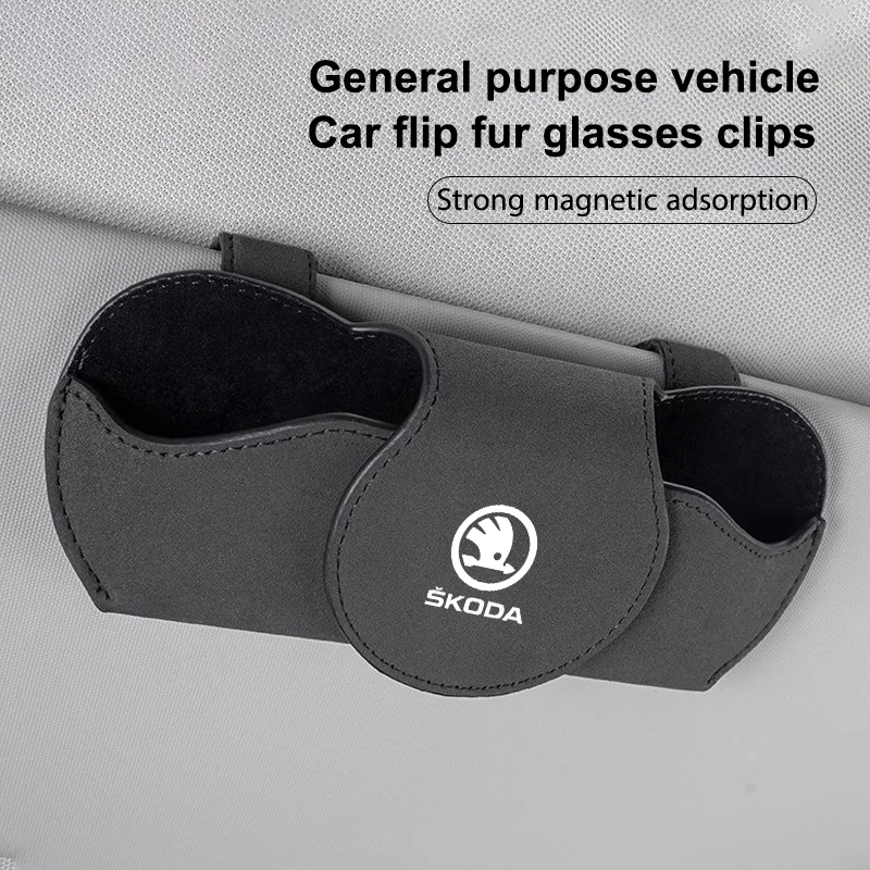

Fashion Car Sun Visor Storage Clamp Ticket Card For Skoda Fabia Yeti Rapid Kodiaq Mk3 A4 A6 A7 Kamiq Karoq Vrs Auto Accessories