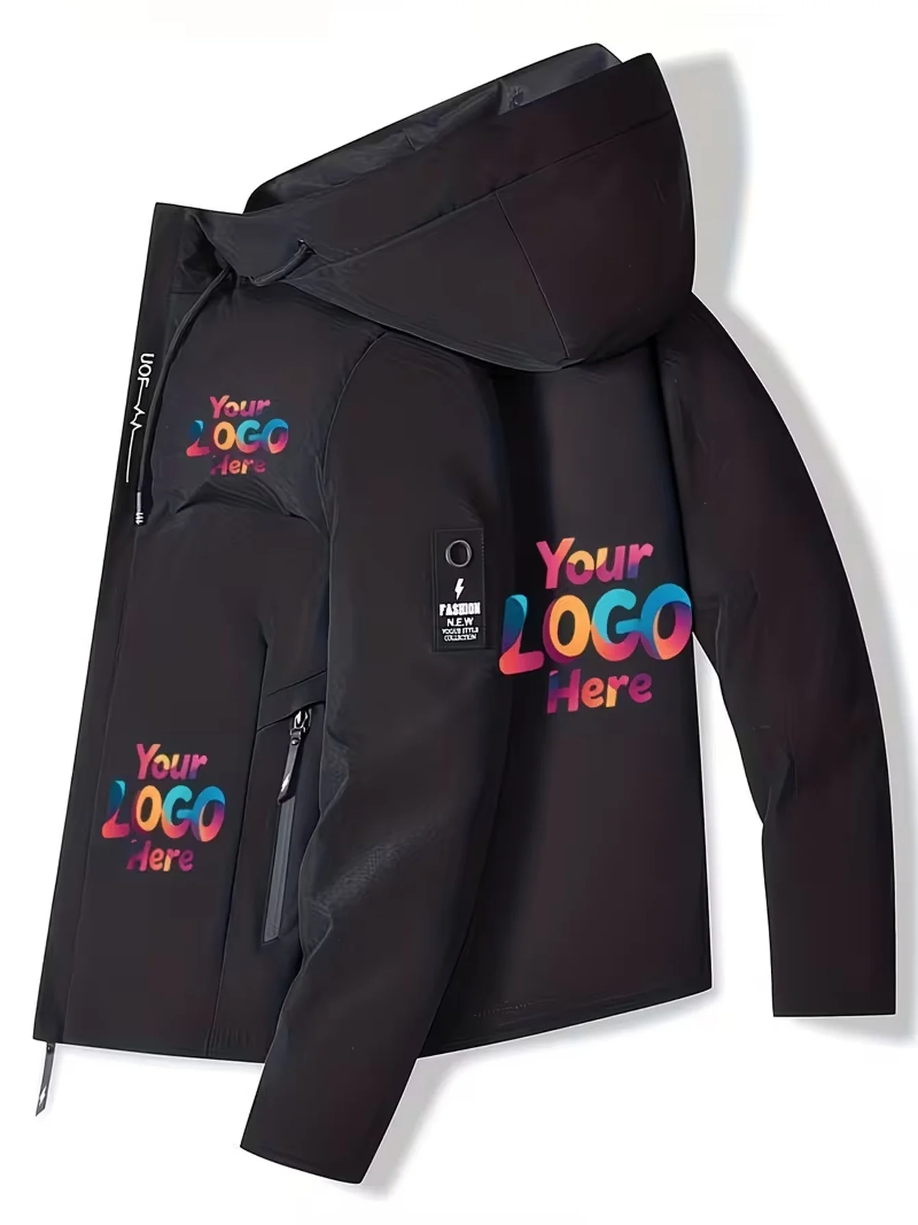 Unisex Custom Jacket - Add Your Logo/Text/Design - Soft Polyester Fabric, Suitable for Work, Events, Team Building - Easy Care