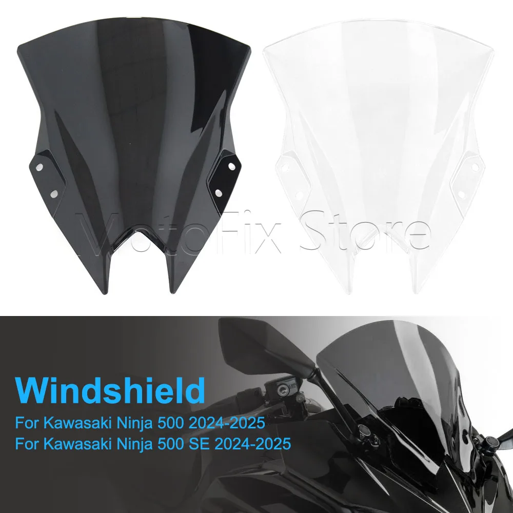 Accesorios para Motocicleta Kawasaki Ninja500 Ninja 500 SE 2024 2025 2026 Parabrisas Doble Burbuja Deflectores de Viento