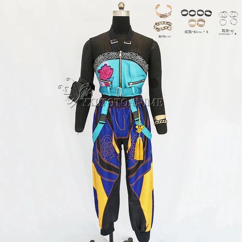 

New Halloween Cosplay Hot KPop Demon Hunters Cosplay Costume for Women Zoey Cosplay Fantasy Roleplay Outfits Ring Halloween Carn