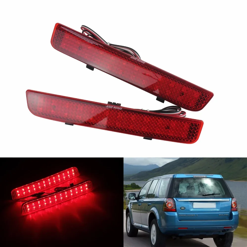 2x Red LED Rear Bumper Reflector Brake Stop Light For Land Rover Range Rover L322 2003-2012, Freelander 2 XFF000030 XFF000031