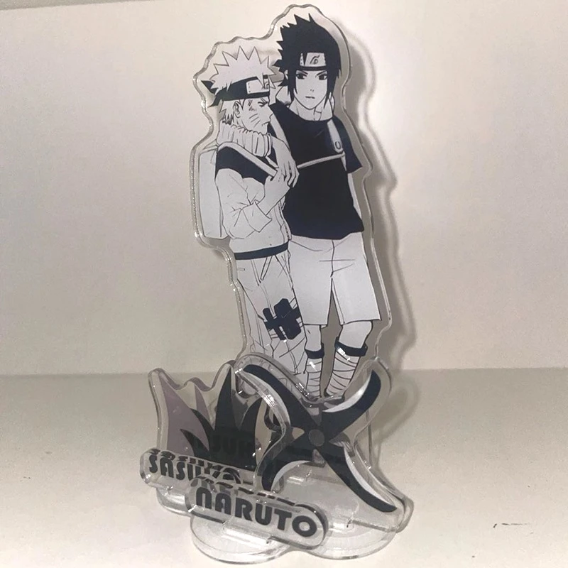 10 cm/3.93 pollici NARUTO Sasuke Piatti in acrilico in piedi Anime Figure Accessori per cartoni animati Tavolo da collezione Creatività Regali Ornamenti