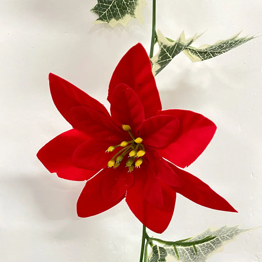 

Green Leaf Flower Christmas Garland Hanging Vine Decorative Rattan for Bedroom Garden Outdoor Holiday Decoration