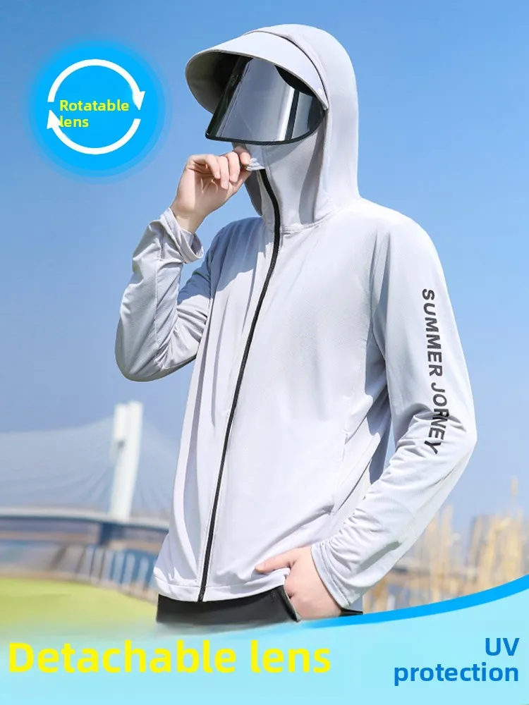 

Мужская летняя тонкая дышащая одежда из ледяного шелка с защитой от ультрафиолета, легкая спортивная куртка для фитнеса, для бега на открытом воздухе, ультралегкая футболка