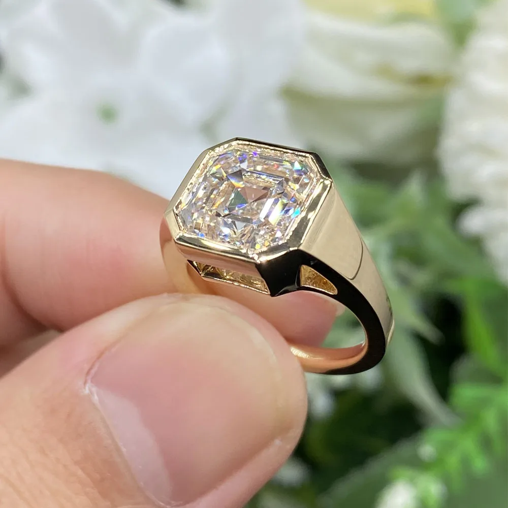 Provence Luxury Classic Ring 18KGold DE/VS IGI Lab Grown Diamonds 3ct Asscher cut Ring for Women men Personalized Custom