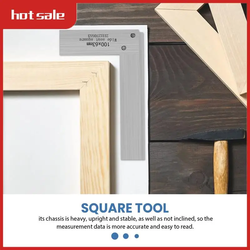 

A21R-Machinist Square Set,2Inch,3Inch,4Inch & 5Inch Squares Machinist Square Mechanical Engineer Square,Wide Base Square Tool