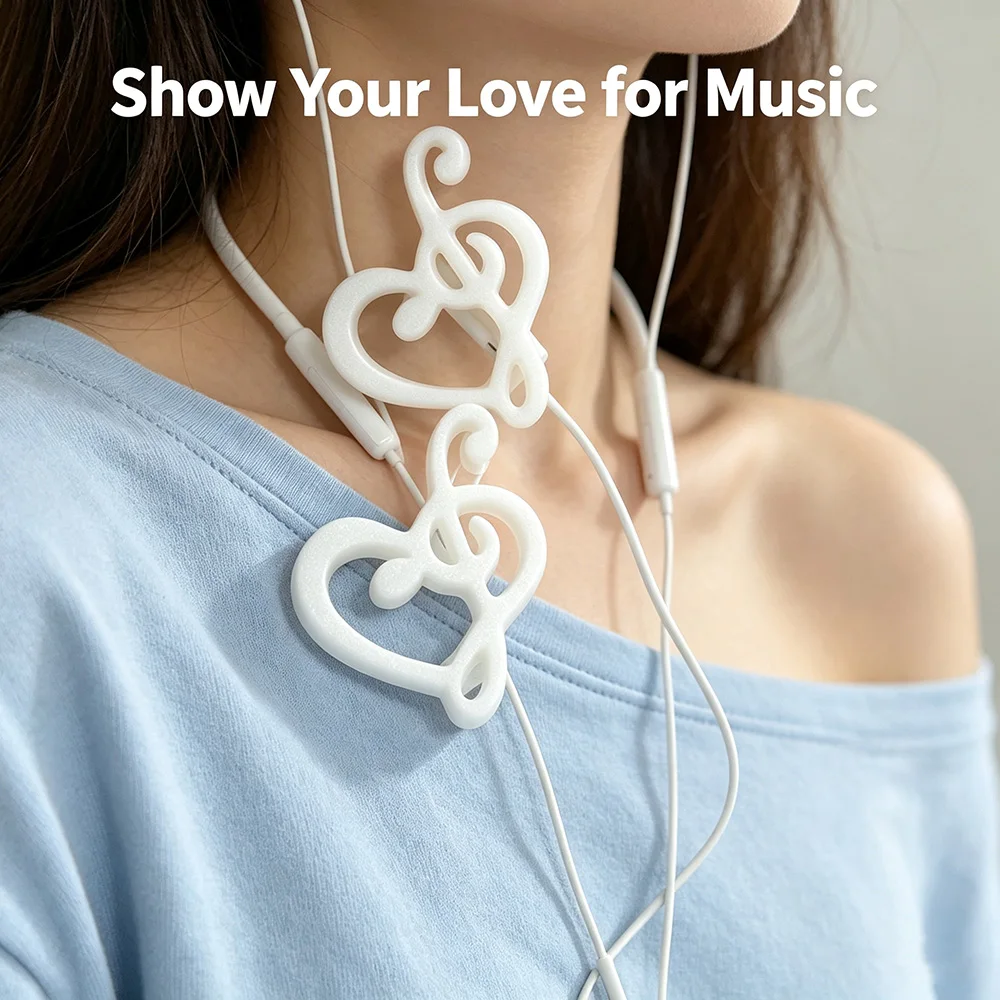 Creative Heart Bow Hollow-out Earphone Charms DIY Wired Earbuds Decor Sweet Girl Accessories Ornament Gift
