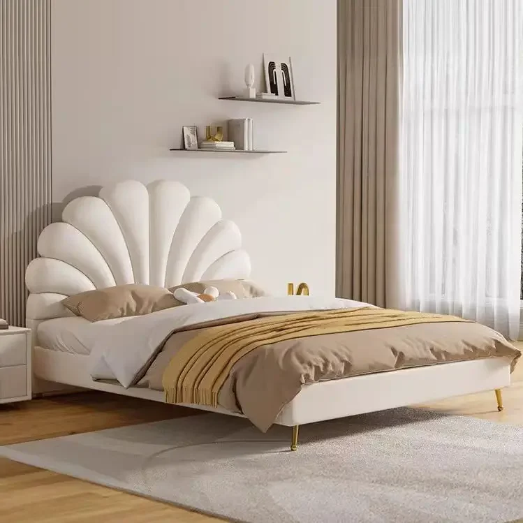 

# Hot For High Quality Bed Light Luxury Modern Simple Velvet Fabric King Size Queen Size Wooden Beds Bedroom Home Furniture Bed