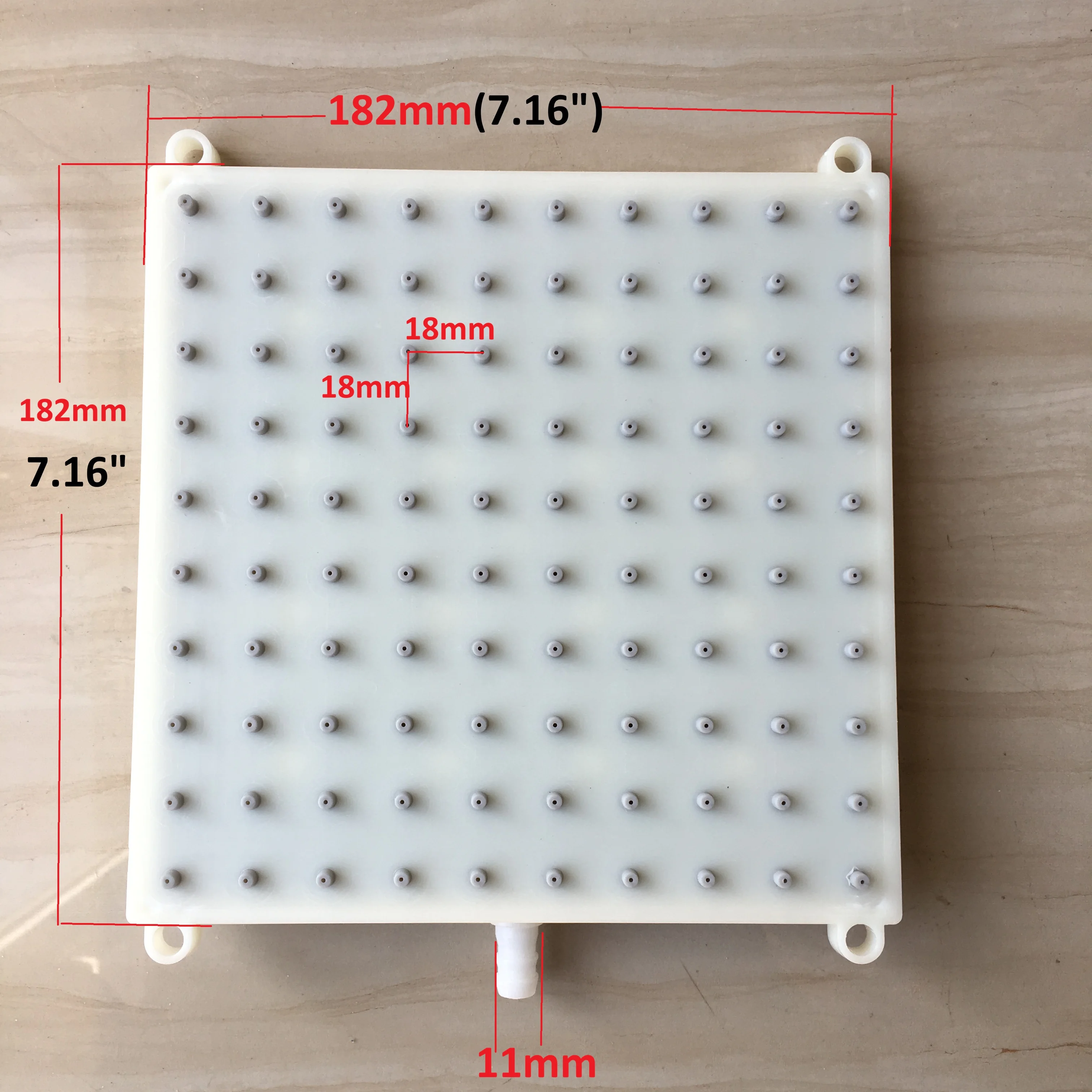 MTTUZK  Square Shower intubation type interface 182mm*182mm Shower head 10 * 10 holes Top Spray Shower Head Accessorie view 5