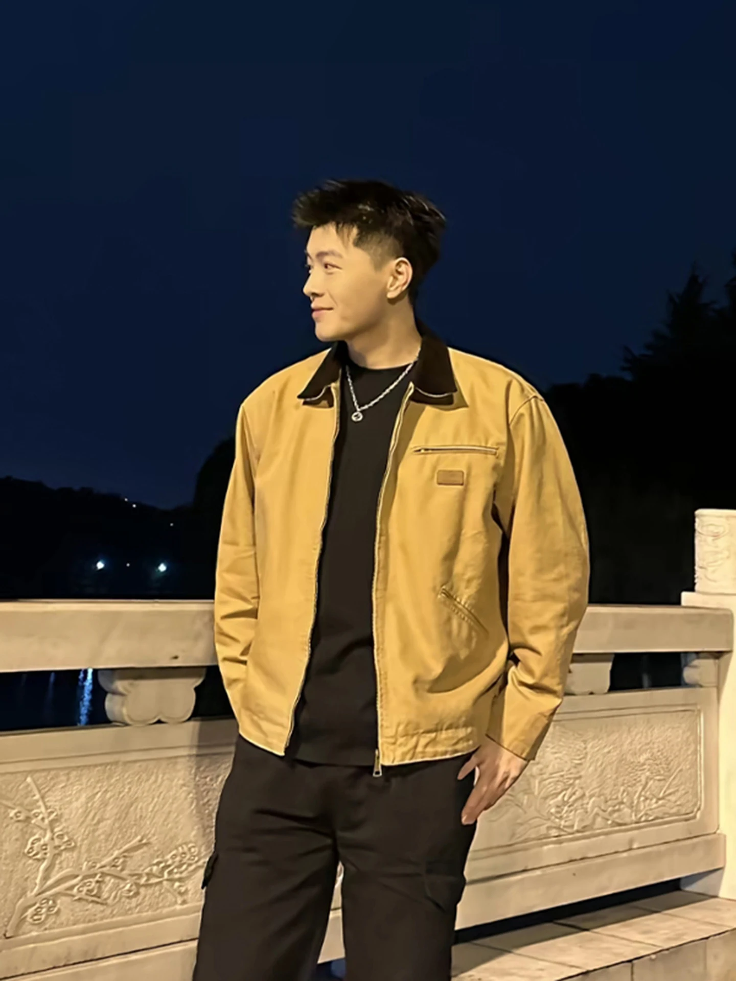 

Khaki Workwear Jaet Men's Sle American Retro Detroit Top ort Coat Resistant Wear Stand Fit Water Waed Casual Jaet