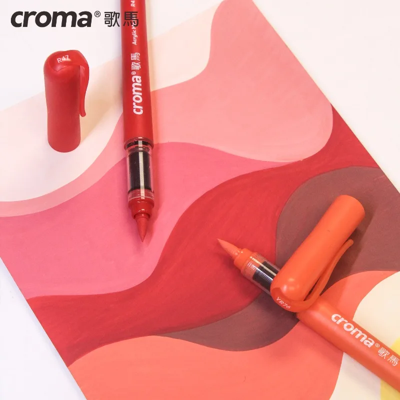 Croma 160/1 Colors Refillable Direct Liquid Acrylic Marker Set with Soft Tip Watercolor Washable Brush Art Supplies Stationery
