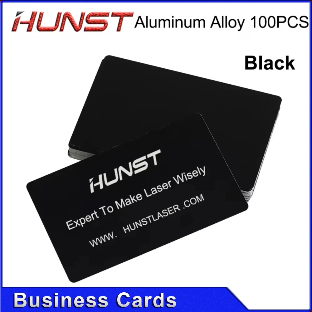 Hunst 100 قطعة/الوحدة بطاقات اسم الأعمال متعدد الألوان سبائك الألومنيوم الصفائح المعدنية اختبار المواد لآلة الوسم بالليزر