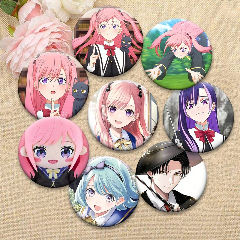 Spica Virgo,Claude Sirius Cartoon Badge Anime The Classroom of A Black Cat and A Witch Brooches Round Pins for Bag Accessorys