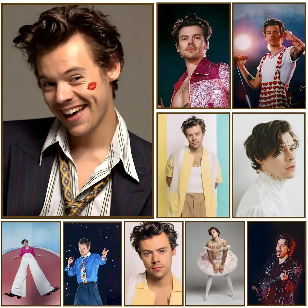 Singer H-Harry Styles Poster Self-adhesive Living Room Bedroom Party Bar Decor Moisture-proof Fade-resistant HD