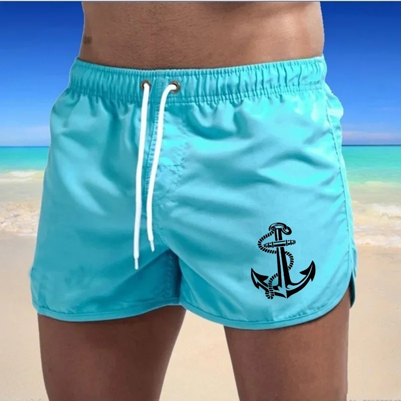 2026 Summer Men's Quick Dry Breathable Board Shorts Elastic Waist Drawstring Swim Trunks Beach Vacation Surfing Athletic Running