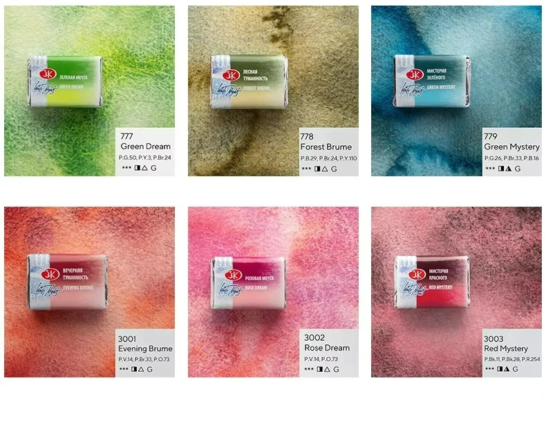 Russische Weiße Nächte Limitierte Auflage Granulierter Fester Aquarellfarben von Professioneller Künstlerqualität Leuchtende Lichtbeständige Farben – Detail 12